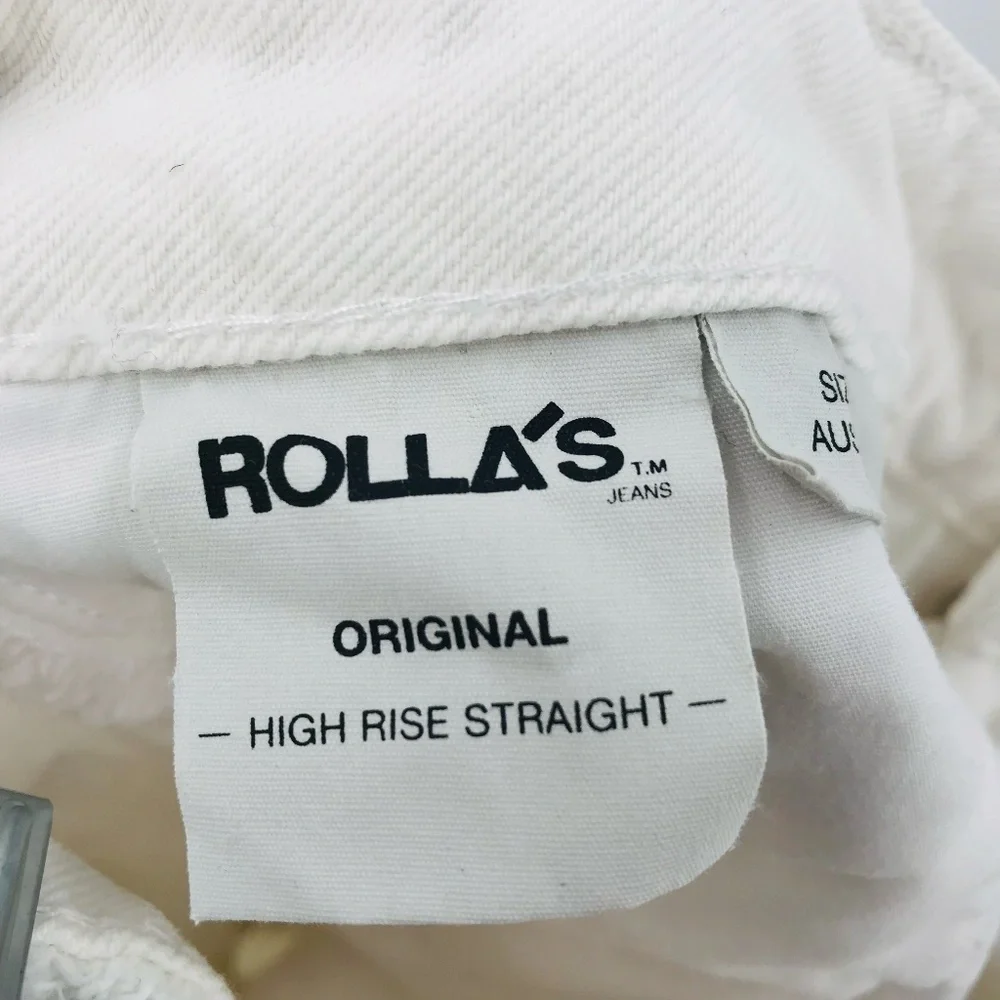 Rolla's Original High Rise Straight Leg Distressed Jeans White Size 30 - Picture 4 of 11